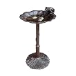 Oakland Living 5012AB Antique Bronze Frog Design Aluminum Birdbath