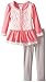 Little Lass Girls' 2 Piece Legging Set Brushed Knit Floral Lace