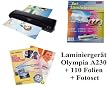 Olympia Laminierger�t A 230 Laminator Laminierger�t Farbe schwarz im neuen Design mit 100 gemischten Folien im Vorteilsset