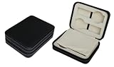 Black Four 4 Slot Zippered Travel Traveler’s Watch Storage Organizer Collector Case