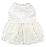 Satin Wedding Dress w/ Lace Skirt - Pearl - Small