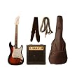 Austin Bazaar Double Cutaway Sunburst Electric Guitar with 10 Watt Amp - Beginner Kit