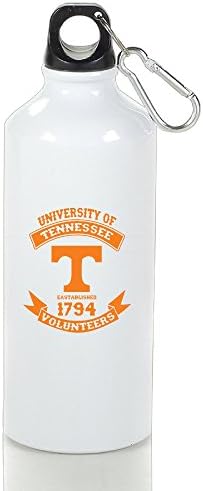 ZOENA University Of Tennessee Stylish Aluminum Sports Flask White With Carabiner Hook,400-600ml /6.5OZ
