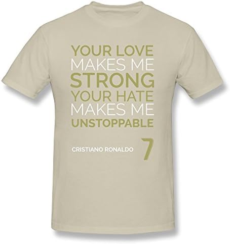 Cristiano Ronaldo Men's Cotton T Shirts Natural M
