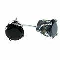 14K White Gold 4MM Sapphire Stud Earrings