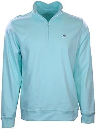 Vineyard Vines Mens Jersey 1/4 Zip Pullover Shirts (Aquamarine, M)