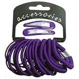 22 Purple Hair Slides & Hair Elastics AJ2466IMAGE