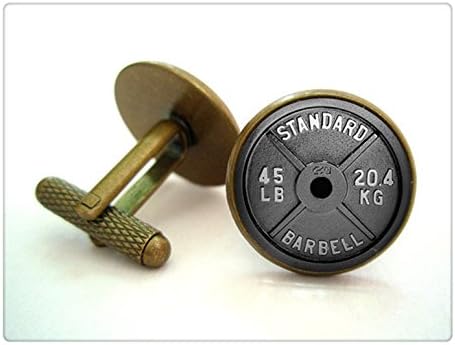 Barbell Weightlifting Cufflinks