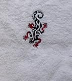 Gästetuch aus Frottee mit Stickmotiv Gecko