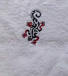 Gästetuch aus Frottee mit Stickmotiv Gecko
