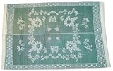 Patio Mats 010 9 x 12 Green Floral Pattern Reversible Patio Mat