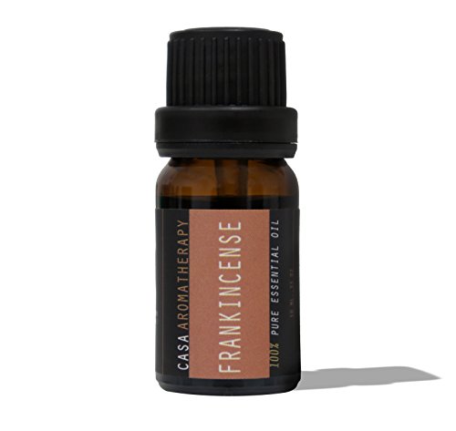 Casa Aromatherapy Frankincense 100% Pure Therapeutic Essential Oil 10ml/0.33oz for Skin Health, Astringent, Fatigue, PMS, Anti-aging, Sooths Cough