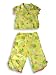 Dream Apparel - Girls Short Sleeved Coat Style Pajamas, Yellow (Size 4/5)