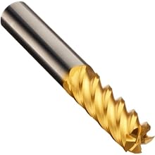 Niagara Cutter S545 Carbide End Mill, for Stainless Steel & Titanium Finishing, TiN Coated, Multi-flute, Square End