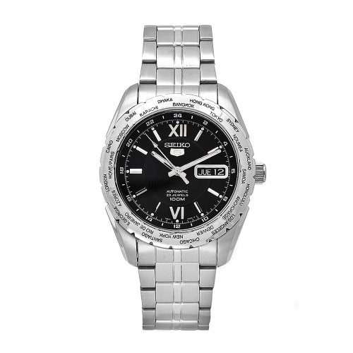 Seiko Men's SNZG61 Sports Stainless-Steel Automatic Black Dial Watch