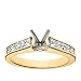 18k Yellow Gold Channel Set Princess Diamond Engagement Ring Setting (3/4 ct tw, I, I1)