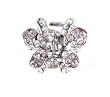 Hair Clip - H1- Crystal Butterfly Flower - Sm Size (7/8" x 11/16") ~ Clear