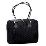 Mango Tango Quilted Faux Suede Laptop Bag - Black (16)
