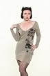 Anama Clothing Royal Skull Stone Studded Crown Grey Tunic Dress Medium