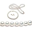 AAA Quality 3-Piece Round 6-6.5mm White Akoya SaltWater Cultured Pearl Necklace & Bracelet & Earrings
