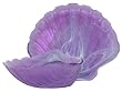 Colorful Recycled Art Glass Large Grape Scallop Bowl 13"D, 3.5"H