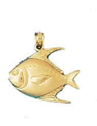 Dazzlers Solid 14 karats Gold Clown Fish Charm Pendant available in three colors from jewelsberry (weights: 3.3 grams only)