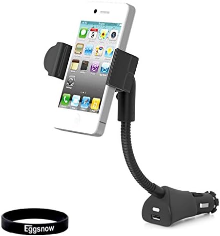 Eggsnow Universal Car Cradle Dock Station with Single USB Charger for iPhone 6 (4.7)/Plus (5.5)/5S/5C, Samsung Galaxy S5/S4/S3/Note 4/3, Google Nexus 5/4, LG G3,Blackberry - Retail Packaging - Black