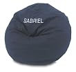 Bean Bag Chair Kid Size 20 colors Personalized Monogram Embroidered Comfy Bean, 100% 10 oz Cotton Remove-Wash Cover - Proudly handmade in Chicago, USA.
