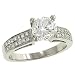 2 Row Pave Diamond Engagement Ring .24cttw (CZ ctr)