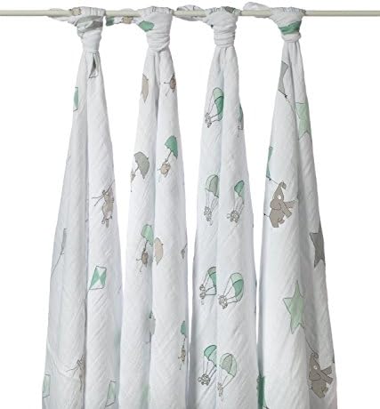 Classic Muslin Swaddle Blanket 4 Pack, Up, Up And Away 9Z7102XL