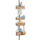 InterDesign Formbu Tension Caddy, Bamboo/Bronze