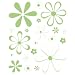 Instant Murals 20 Daisy Flowers Wall Transfer Stickers - Green