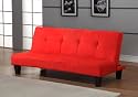 Furniture online: Red Microfiber With Adjustable Back Klik Klak Sofa Futon Bed Sleeper