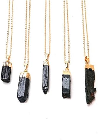 Black Tourmaline Raw Protection Stone Schorl Chakra Pendant