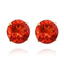 14k Yellow Gold 6mm Fire Opal 4-Prong Stud Earrings