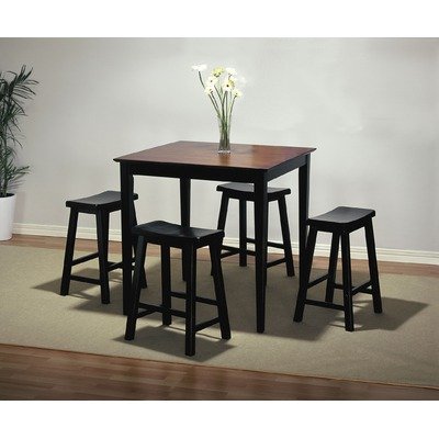 Antique Black 5 Piece Counter Height Dining Table Set