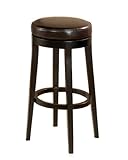 Armen Living Leather Swivel Barstool Brown Leather