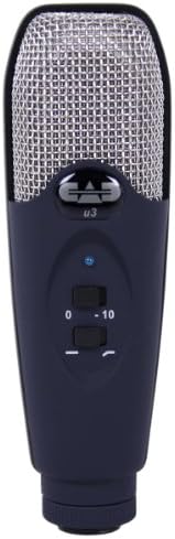 CAD U3 Limited Edition USB Studio Recording Microphone Bundle with Headphones, Velcro Cable Ties, Pop Filter, and Polishing Cloth - Midnight Blue