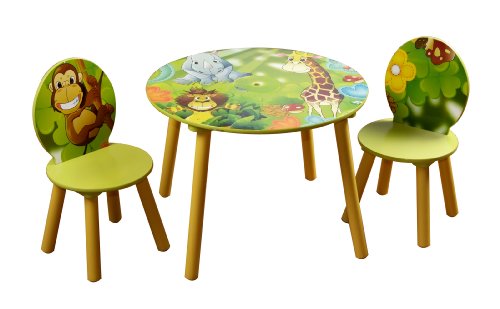 4Gr8 Kidz Jungle Series Kids Wooden Round Table and Chairs set