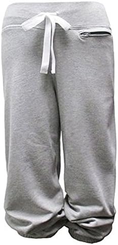 Sami Collection Women's Roll Up Fleece Capri (Medium, Oxford)