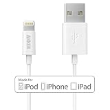 iPhone charger, Anker Lightning to USB Cable (3ft) for iPhone 6s 6 Plus 5s 5c 5, iPad Pro, Air 2, iPad mini 4 3 2, iPod touch 5th gen / 6th gen / nano 7th gen [Apple MFi Certified] (White)