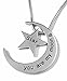 Mom & Daughter Necklace Set for 2 - ''Always My Mother/Daughter Forever My Friend'' Unique Mom/Daughter Matching Moon Pendant Necklaces for Best Mom Ever (Moon & Back)