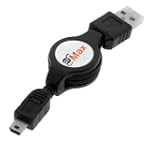 SAVE $3 - GTMax USB 2.0 A to Mini-USB B 5-Pin Retractable Cable for Canon PowerShot SD4000 IS / PowerShot SD3500 IS / PowerShot SD1400 IS / PowerShot SD1300 IS / PowerShot SX210 IS / FS31 / FS300 / HFS21 / HFS20 / HFS200 / HFM31 / HFM30 / HFM300 / HFR11 / HFR10 / HFR100 / PowerShot A3100 IS / PowerShot A3000 IS / PowerShot A495 / PowerShot A490, HFS11 / PowerShot SX120 IS / PowerShot SX20 IS / PowerShot S90 / PowerShot G11 / PowerShot SD980 IS / PowerShot SD940 IS / PowerShot SD900 / PowerShot SD800 IS $0.99