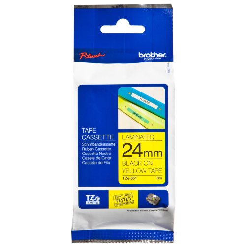 Brother TZE-S651 Schriftband 24mm/8m (gelbes Band, schwarze Schrift) Preisvergleich