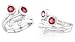 Round Cut Garnet Toe/Pinky Ring Sterling Silver