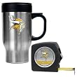 Minnesota Vikings NFL Travel Mug & Tape Measure Gift Set - Primary Logo