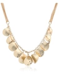 Kenneth Cole New York "Woven" Pave Sculptural Disc Necklace, 19"