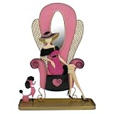 French w/Poodle Lady Chair Earring Organizer - Pink