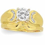 14K Yellow Gold Diamond Wedding Set - 0.85 Ct.