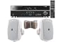 Yamaha 3D-Ready 5.1-Channel 500 Watts Digital Home Theater Audio/Video Receiver with 1080p-compatible HDMI repeater & Upgraded CINEMA DSP + Set of 2 Yamaha All Weather Indoor / Outdoor 120 watt Wall Mountable Natural Sound 2-way Acoustic Suspension Speakers - White + 100ft 16 AWG Speaker Wire
